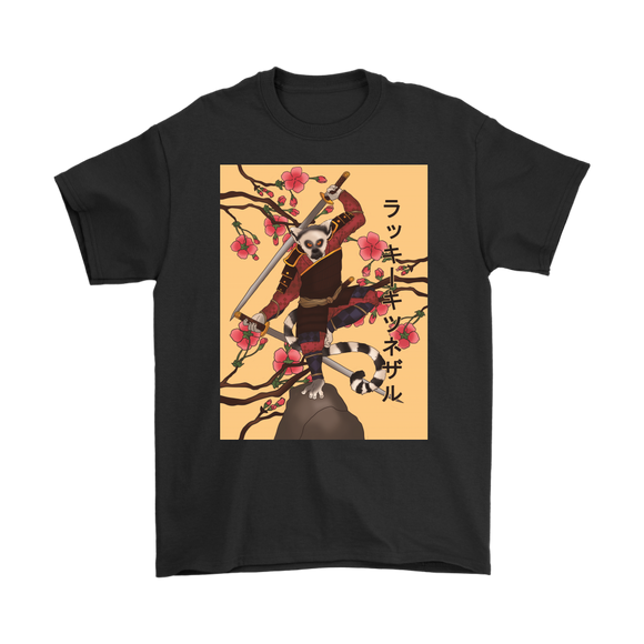 Samurai T-shirt, Japanese style T-shirt, Lucky Lemur in Japan Shirt