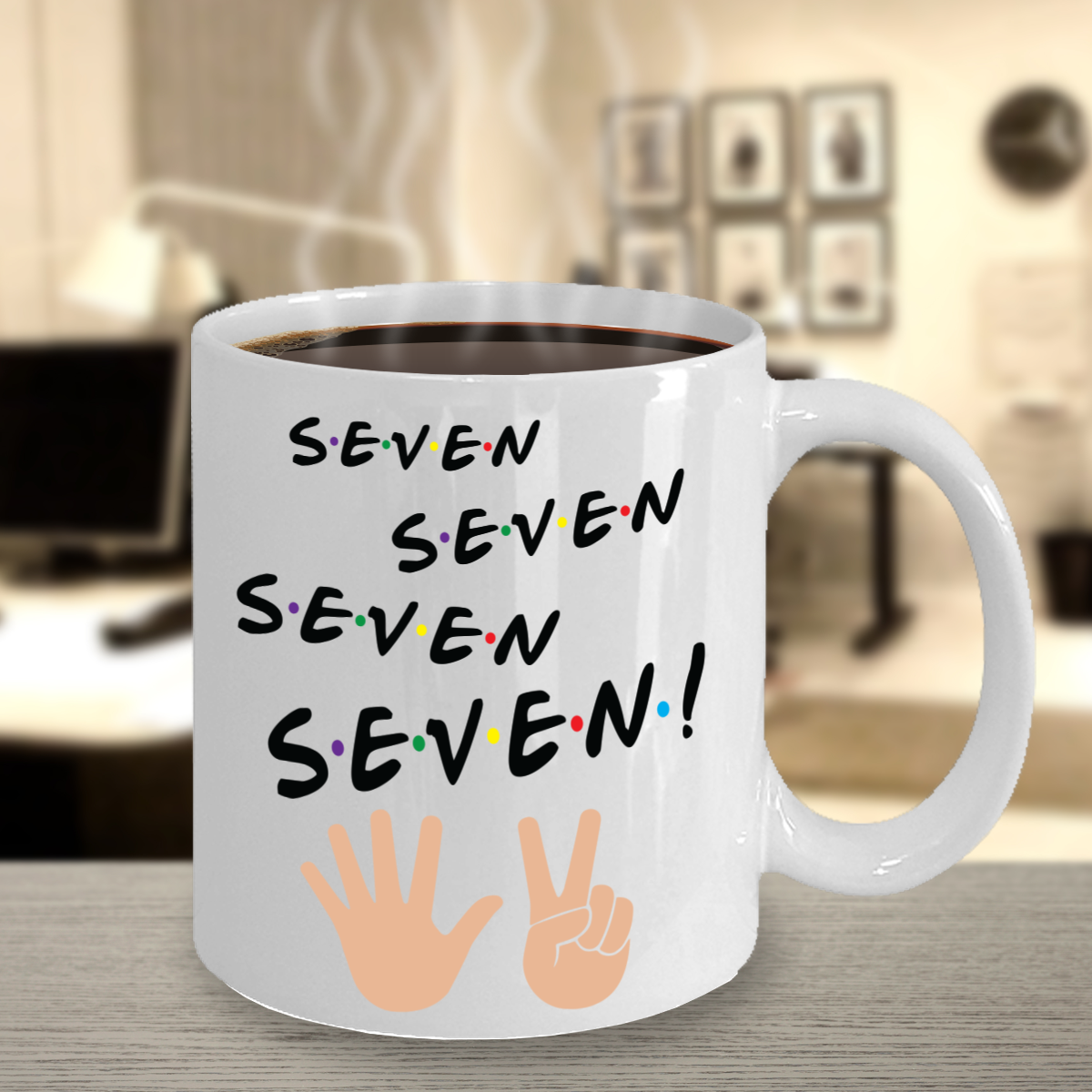 New Friends TV Show Series Ceramic Coffee Friends Mug White Color Monica  777777 Seven ---Loveful