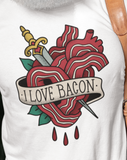 I Love Bacon T-shirt, Tattoo Style T-shirt, Gift for Bacon Lover, Bacon Tattoo T-shirt