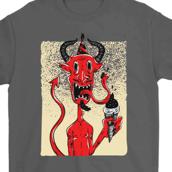 Funny Devil T-shirt, Funny Devil Gift, Funny Devil Shirt, Devil with Ice Cream Cone T-shirt