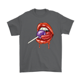 Lollipop T-shirt, Funny Gift T-shirt, Lips Shirt,