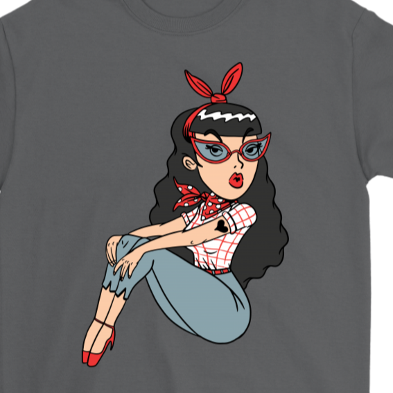 Rockabilly Girl T-shirt, Rockabilly Gift, Rockabilly Girl Shirt, Cute Girl T-shirt, Rockabilly Music Fan Gift
