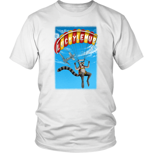 Lucky Lemur Parachute T-shirt, Lemur Sky Diver Shirt, Lemur Gift Shirt