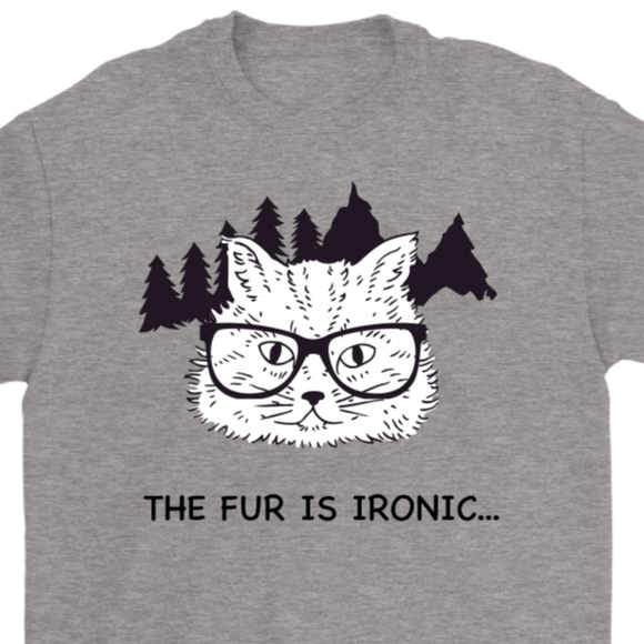 Hipster Cat T-shirt, Gift for Hipster, Ironic Cat Shirt, Shirt for Cat Lover, Hipster Cat Shirt