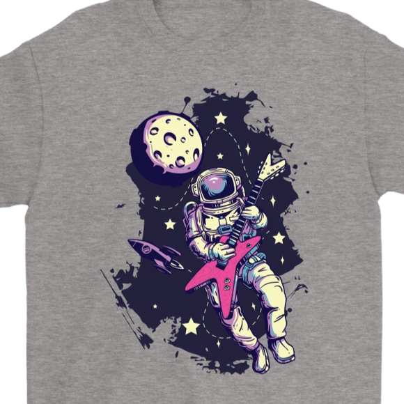 Astronaut Rockstar T-shirt, Guitarist in Space Gift, Astronaut Shirt, Music in Space Shirt