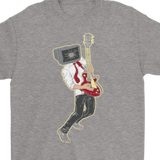 Funny Rock & Roll T-shirt, Rock Guitarist T-shirt, TV Head Rocker T-shirt, Gift for Guitarist