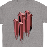 Melting Houses T-shirt, Unusual Gift Shirt, Melting Houses Shirt