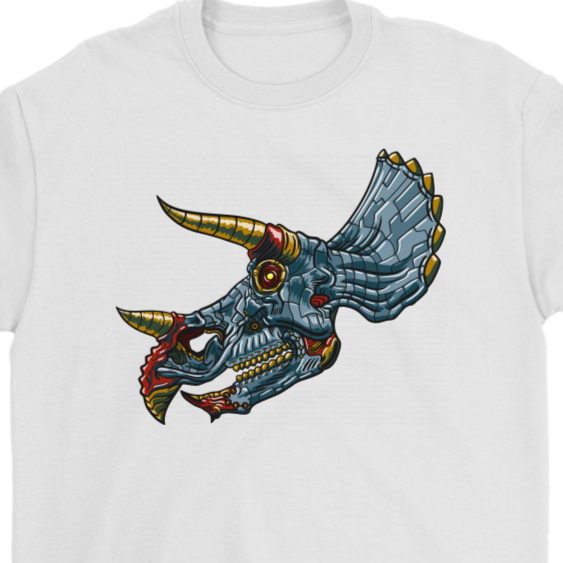 Dinosaur T-shirt, Metal Triceratops T-shirt, Gift of Triceratops, Triceratops Shirt, Metal Triceratops Shirt