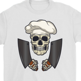 Gift for Chef, Chef with Cleavers T-shirt, Skull Shirt for Chef, Chef Skull Shirt