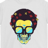 Skull T-shirt, Flowers and Sunglasses Skull Shirt, Hippie Skull T-shirt, Skull Shirt