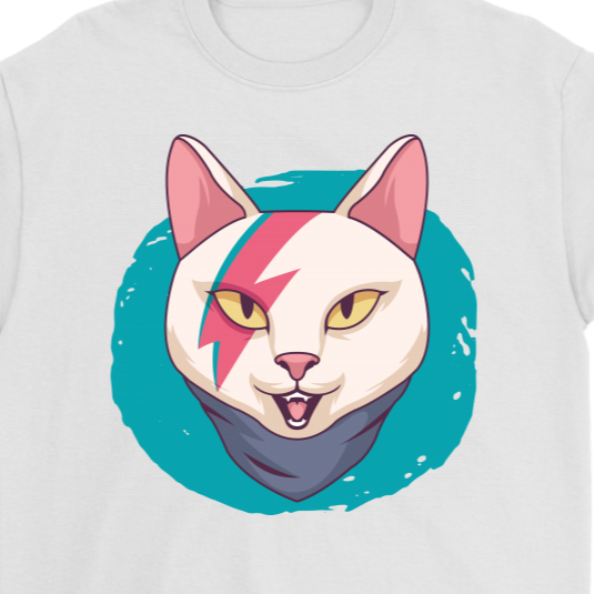 Gift for Cat Lover, Rock and Roll Kitty T-shirt, Bowie Cat Shirt
