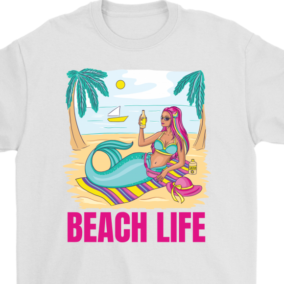 Summer T-shirt, Beach T-shirt, Mermaid T-shirt, Beach Life Shirt