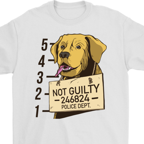 Funny Dog T-shirt, Funny Gift for Dog Lover, Not Guilty Dog Shirt, Dog T-shirt