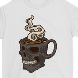 Skull Coffee Cup T-shirt, Gift for Coffee Lover, Coffee Shirt, Coffee Skull T-shirt