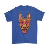 Candy Skull Dog, Gift for Dog Lover, Dog and Flowers Shirt, Colorful Dog T-shirt