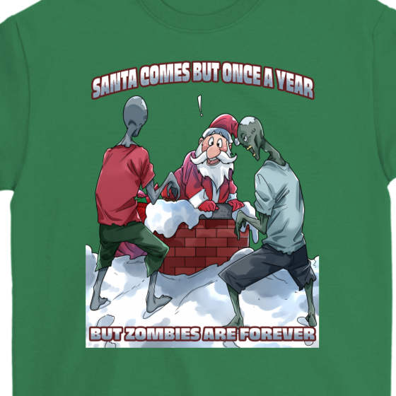Funny Christmas T-shirt, Santa vs Zombies Shirt, Funny Christmas Hoodie