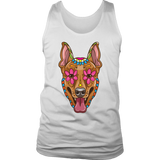 Candy Skull Dog, Gift for Dog Lover, Dog and Flowers Shirt, Colorful Dog T-shirt