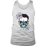 Gift for Hipster, Hipster Skull and Flowers T-shirt, Hipster Skull Shirt