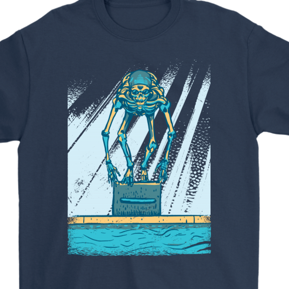 T-shirt for Swimmer, Skeleton Swimmer T-shirt, Gift for Swimmer, Skeleton T-shirt