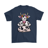 Cow Yoga T-shirt, Gift of Cow Yoga, Meditation Gift, Meditating Cow Shirt