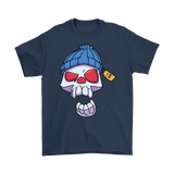 Funny Skull T-shirt, Punk Skull Shirt, Gift for Punk Rocker, Skull in Cap T-shirt