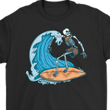 Surfer T-shirt, Gift for Surfer, Surfing Skeleton T-shirt, Skeleton Surfer Shirt, Funny Surfer Shirt