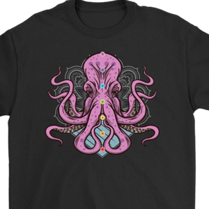 Funny Yoga T-shirt, Funny Octopus Shirt, Funny Chakra Shirt, Octopus Chakra T-shirt, Octopus T-shirt