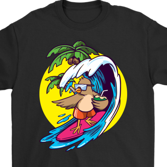 Surfing Bird T-shirt, Surfing Bird Gift, Funny Surfing T-shirt, Gift for Surfer, Funny Surfing Gift
