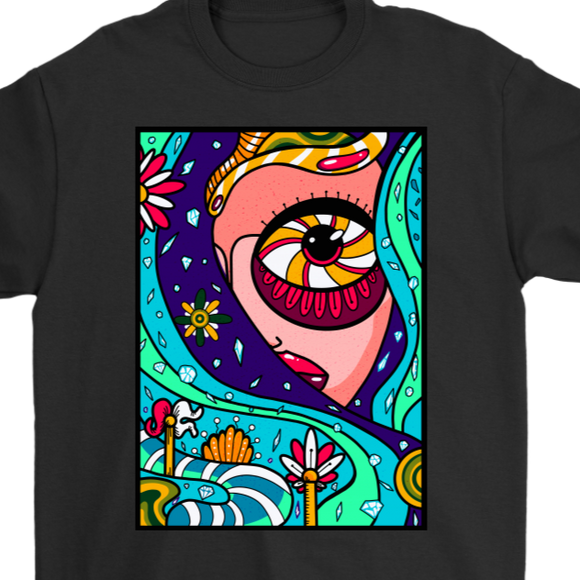 Psychedelic T-shirt, Gift for Hippie, Psychedelic Girl Shirt, Psychedelic Gift, Abstract T-shirt