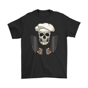 Gift for Chef, Chef with Cleavers T-shirt, Skull Shirt for Chef, Chef Skull Shirt