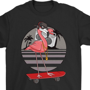 Funny Flamingo T-shirt, Funny Flamingo Gift, Flamingo Skater Shirt, Flamingo T-shirt, Skater Shirt