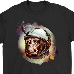 Chimp in Space, Chimpanse Shirt, Chimpanse Gift, Ape in Space Shirt