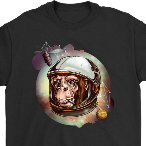 Chimp in Space, Chimpanse Shirt, Chimpanse Gift, Ape in Space Shirt