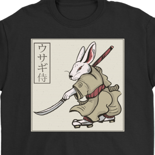 Funny Rabbit T-shirt, Funny Rabbit Gift, Rabbit Samurai T-shirt, Samurai Rabbit Shirt