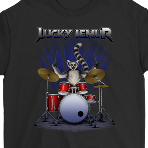 Funny T-shirt for Drummer, Lucky Lemur Shirt, Lemur Drummer