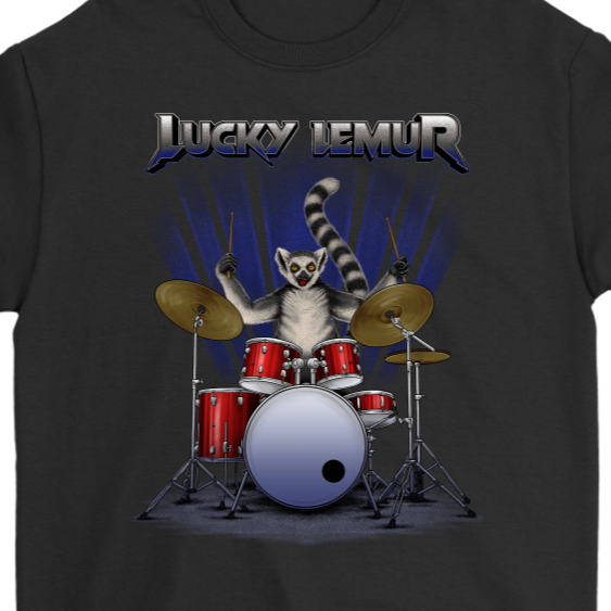 Funny T-shirt for Drummer, Lucky Lemur Shirt, Lemur Drummer