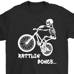 Gift for Mountain Biker, Funny Shirt for Bike Rider, Bike Riding Skeleton T-shirt, Funny Skeleton Shirt