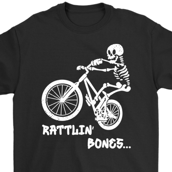 Gift for Mountain Biker, Funny Shirt for Bike Rider, Bike Riding Skeleton T-shirt, Funny Skeleton Shirt