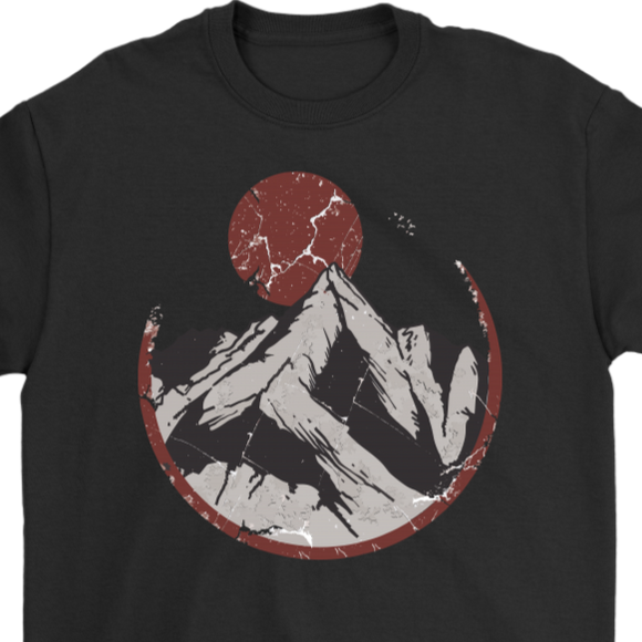 Moonrise Mountain T-shirt, Mountain Gift, Moonrise over Mountain Shirt