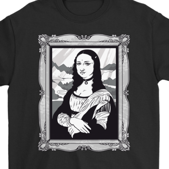 Funny Mona Lisa T-shirt, Goth Mona Lisa Shirt, Funny Mona Lisa Gift, Goth T-shirt