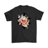 Skull & Flowers T-shirt, Skull and Flowers Gift, BoHo Skull Shirt