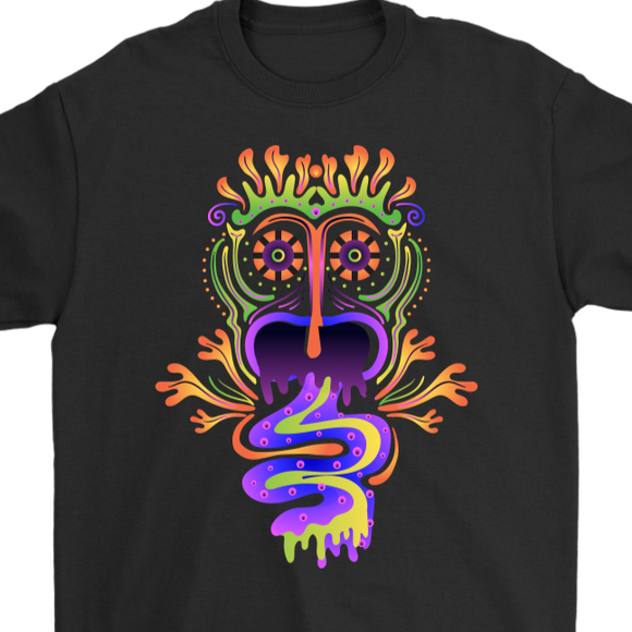 Psychedelic T-shirt, Gift for Hippie, Psychedelic Face Shirt, Psychedelic Gift