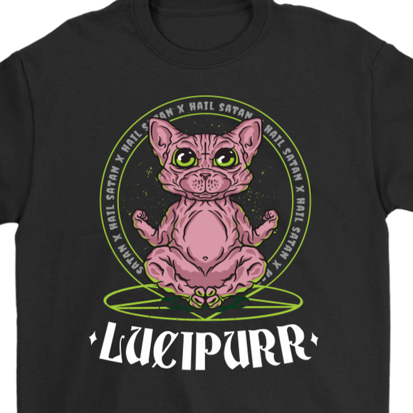 Evil Cat T-shirt, Gift for Cat Lover, Lucipurr T-shirt, Cat Lover Shirt, Funny Cat Shirt