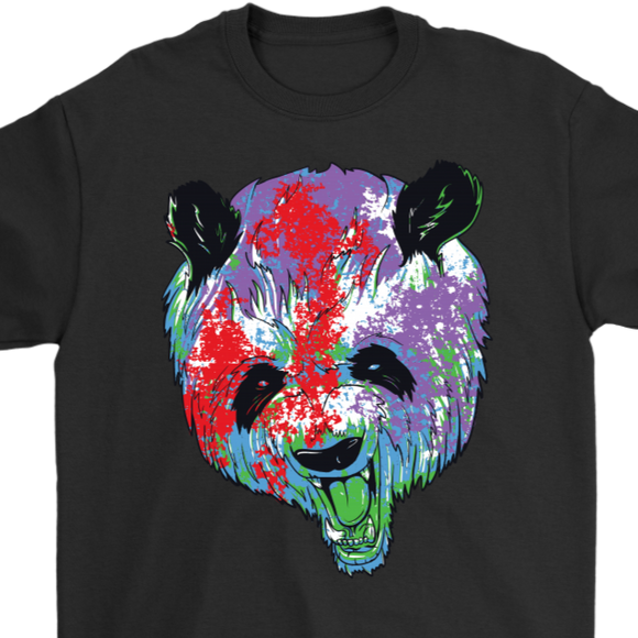 Panda T-shirt, Panda Gift, Panda Shirt, Colorful Panda Bear T-shirt, Panda Bear Gift