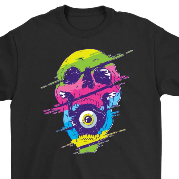 Psychedelic Skull T-shirt, Gift for Hippie, Psychedelic Skull Shirt, Psychedelic Gift