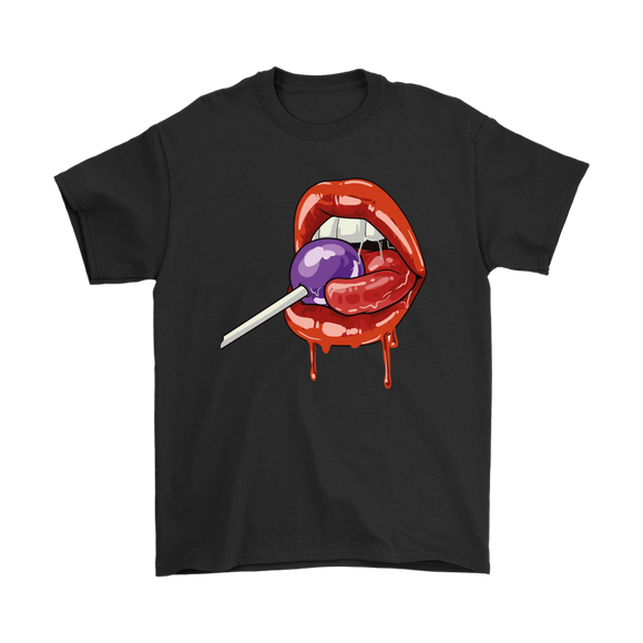 Lollipop T-shirt, Funny Gift T-shirt, Lips Shirt,