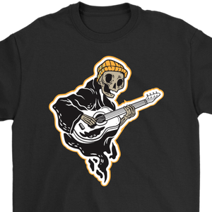 Gift for Guitarist, Ghost Guitar Player T-shirt, Skeleton Guitar Player