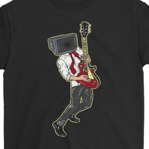 Funny Rock & Roll T-shirt, Rock Guitarist T-shirt, TV Head Rocker T-shirt, Gift for Guitarist