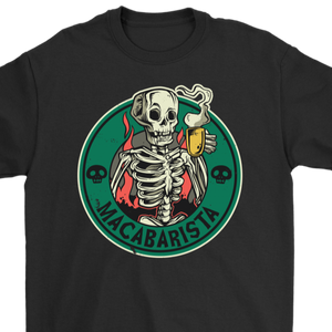 Barista T-shirt, Gift for Barista, Funny Skeleton Barista Shirt, Skeleton Barista T-shirt