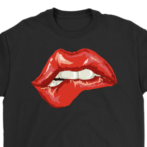 Biting Lip T-shirt, Gift for Rocky Horror Fan, Bitten Lip Shirt